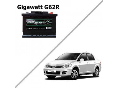 Лучший аккумулятор на Nissan Tiida I рестайлинг — Gigawatt G62R