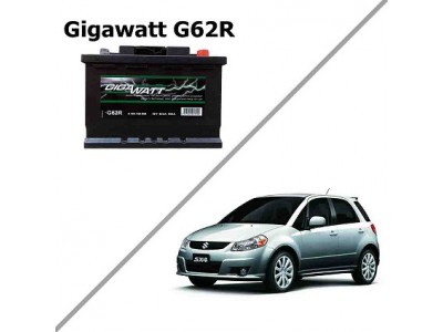 Лучший аккумулятор на Suzuki SX4 I —  Gigawatt G62R